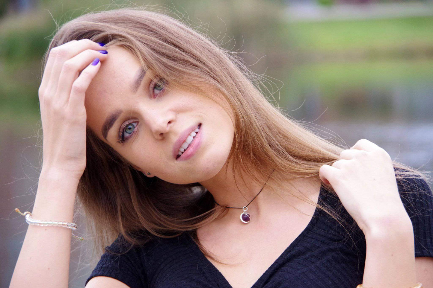 Amethyst pendant sphere – 10mm