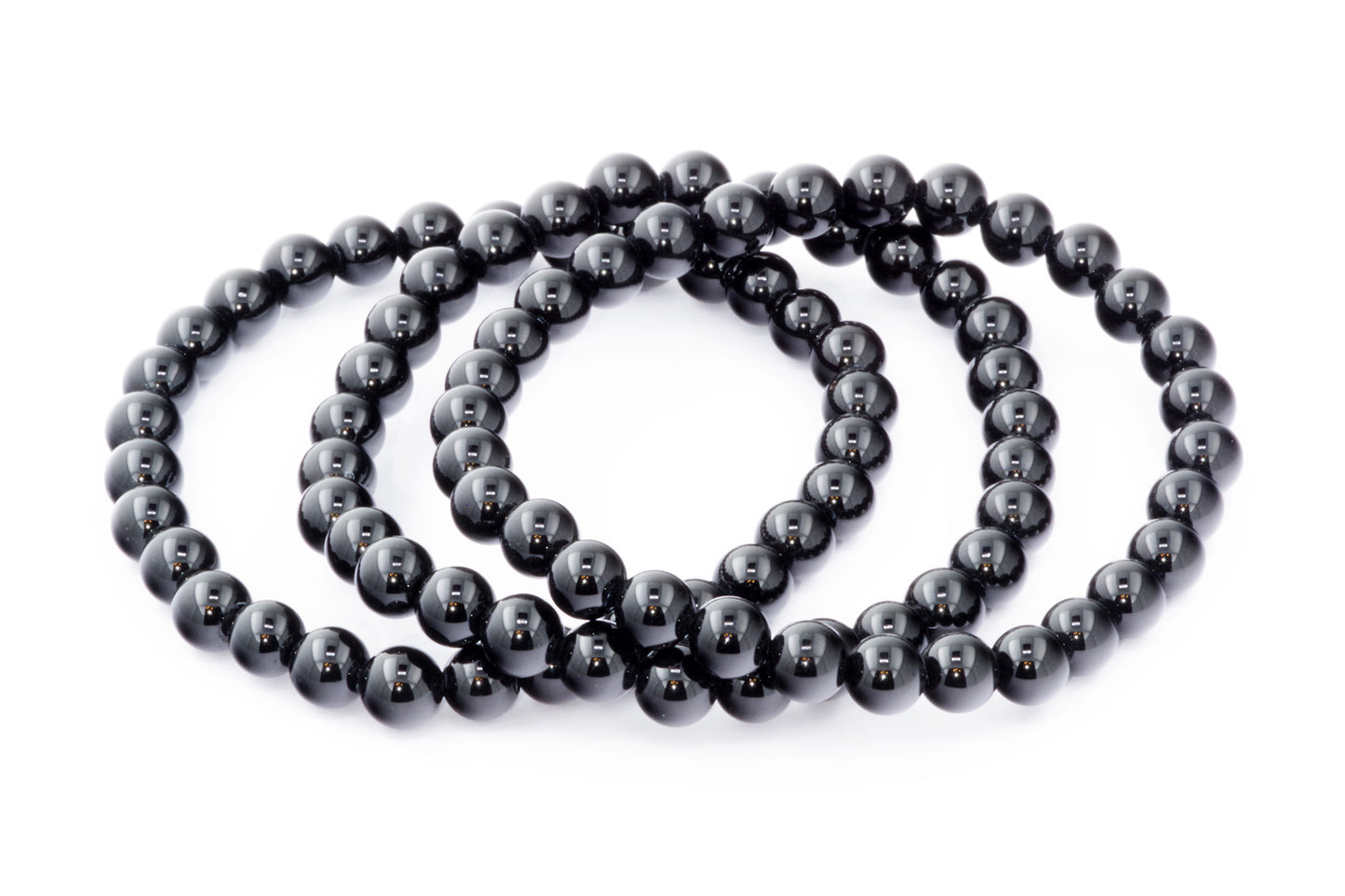 Braccialetto di onice nero - 925 argento - 6mm