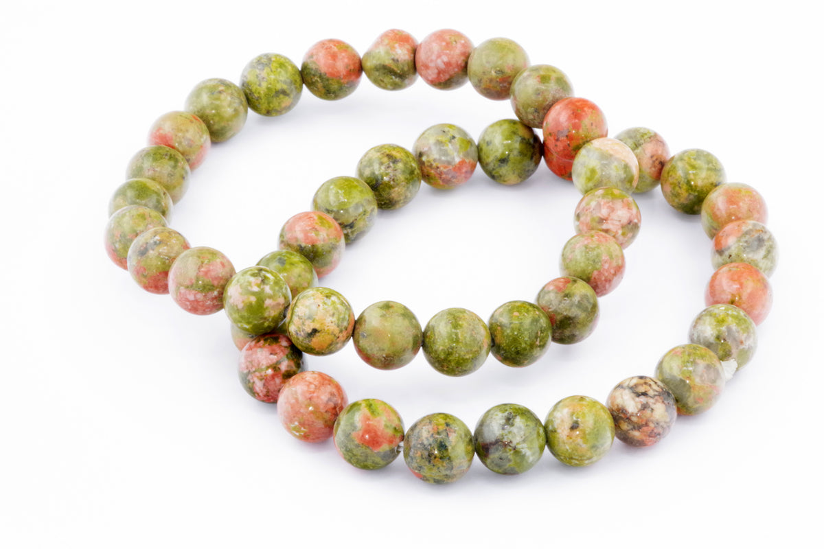 Unakite कंगन - 8 मिमी