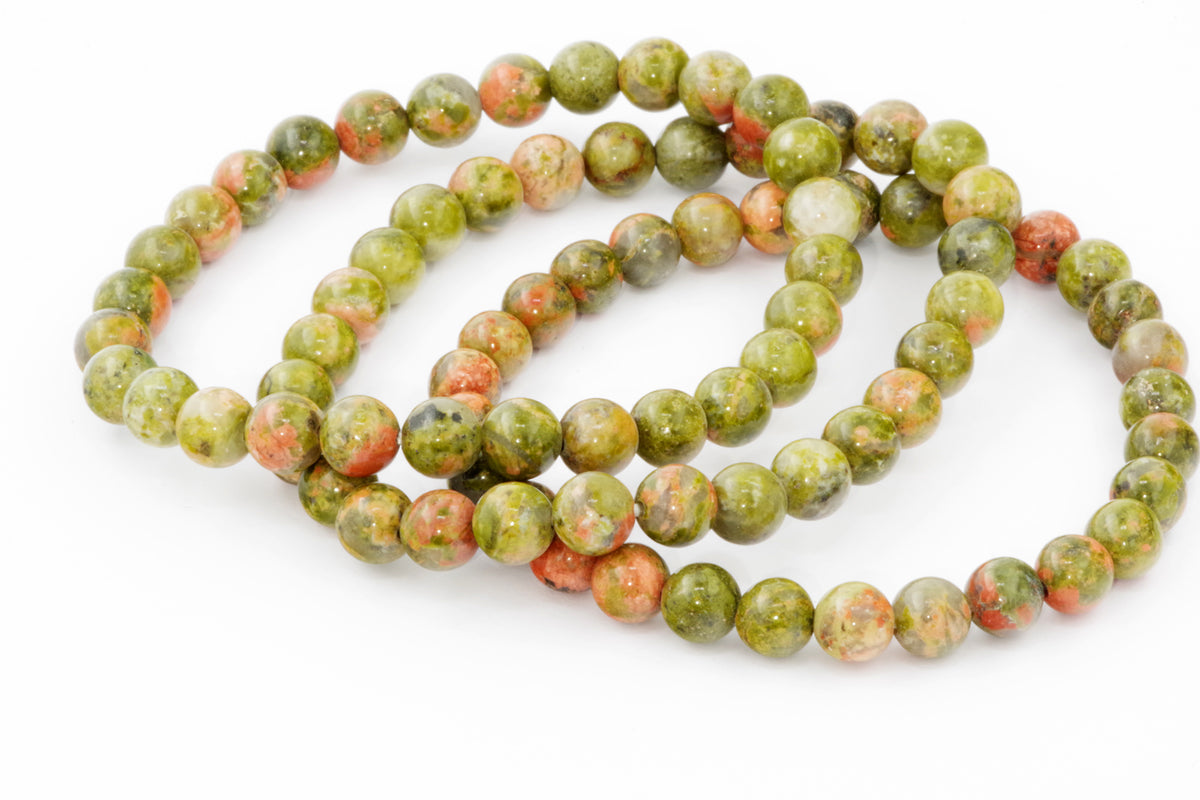Unakite कंगन - 6 मिमी