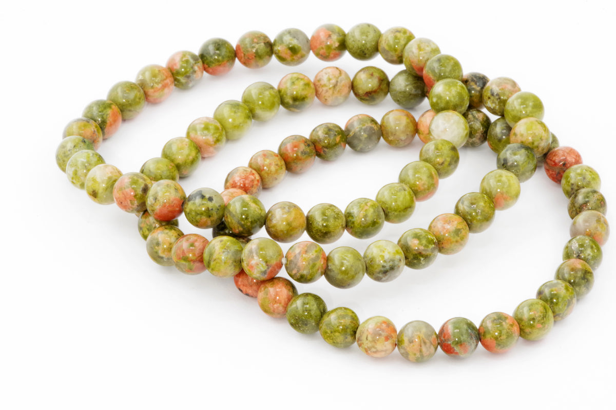 Unakite कंगन - 6 मिमी