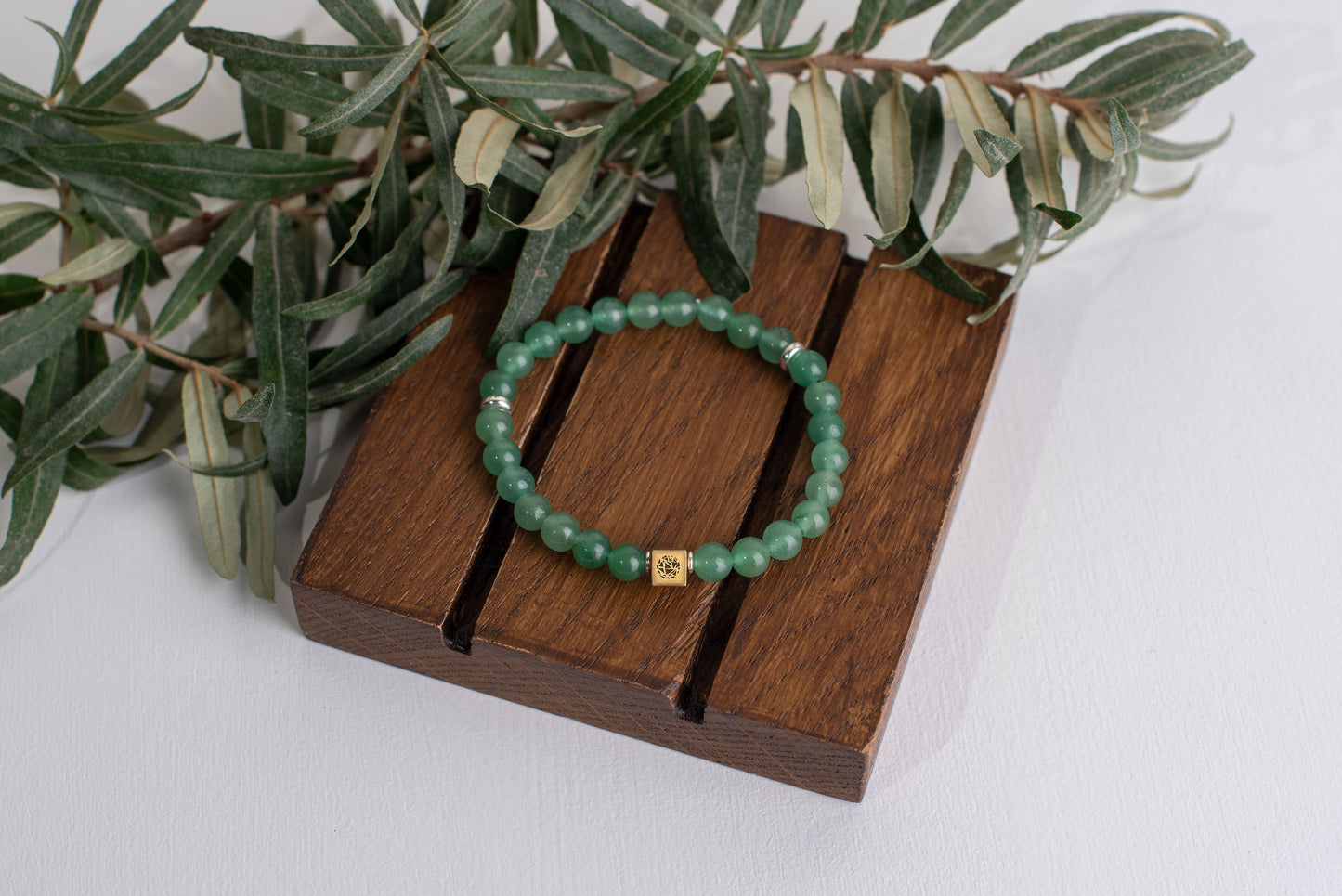 Aventurine bracelet – 925 silver - 6mm - www.Crystals.eu