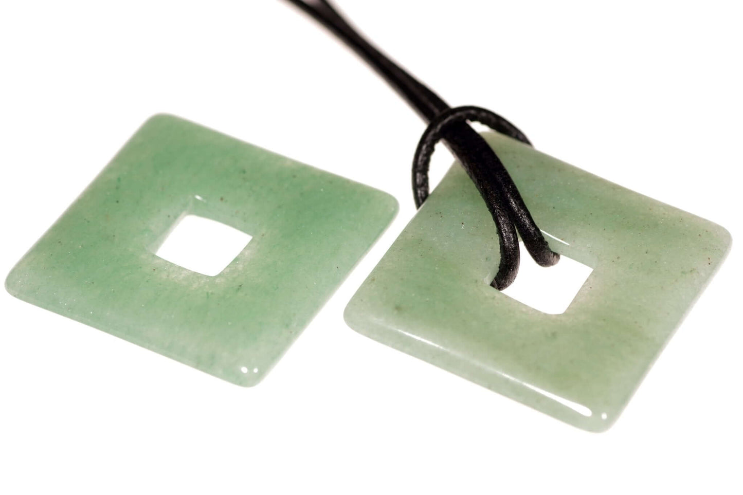 Aventurine pendant – Square Donut 28mm
