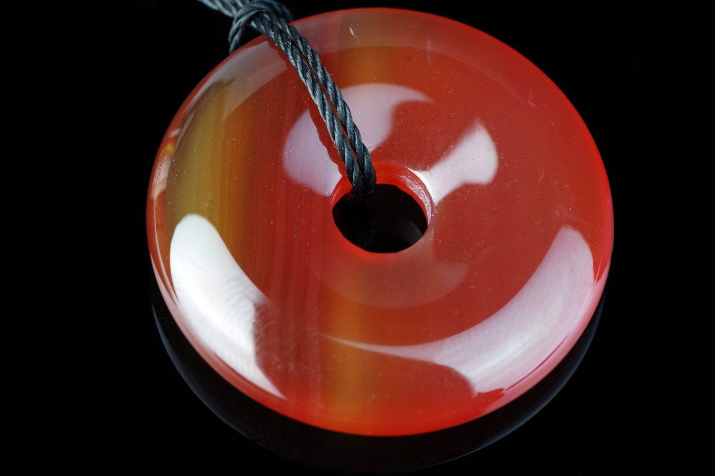 Carnelian pendant – Donut 30mm
