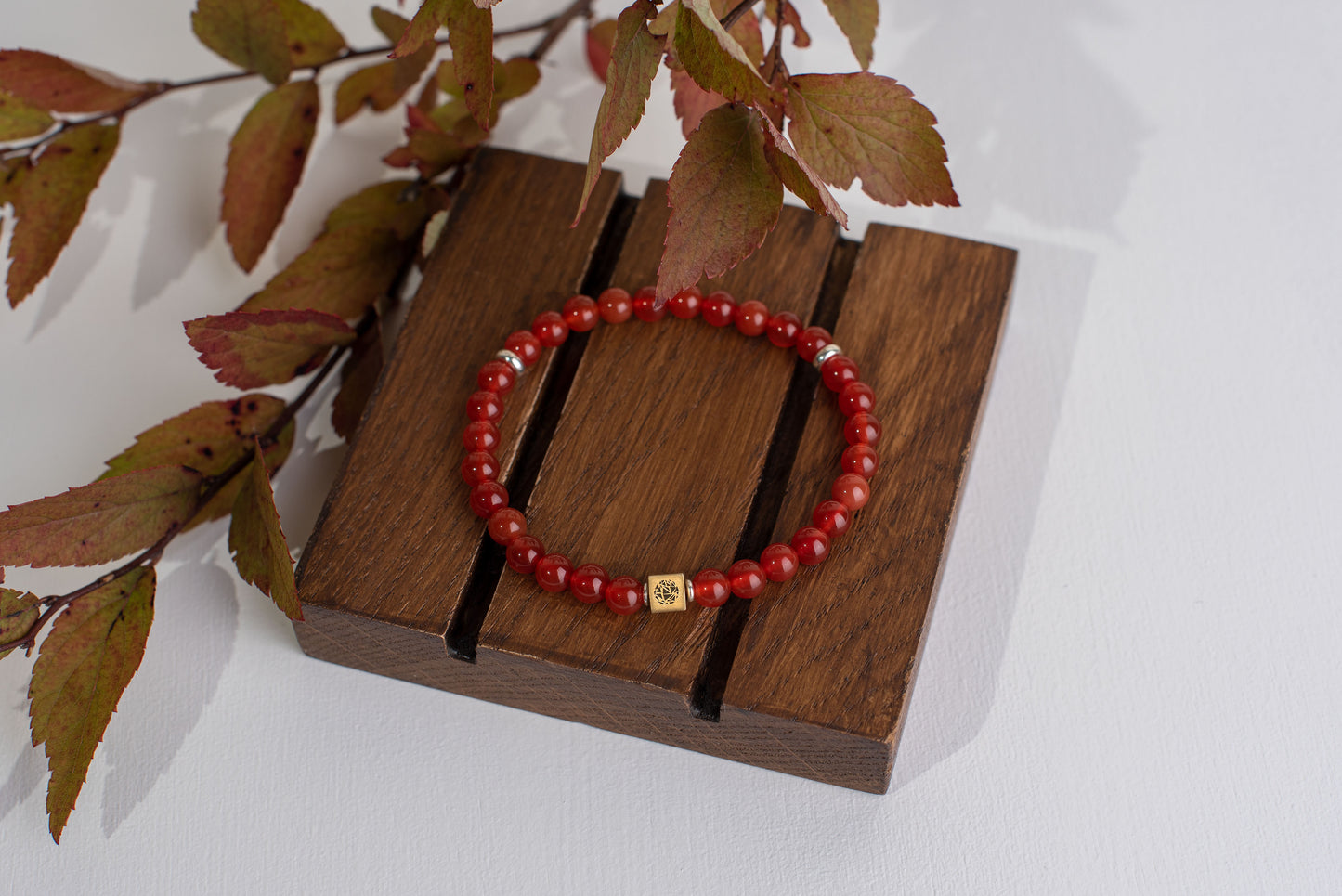 Carnelian bracelet – 925 silver - 6mm - www.Crystals.eu