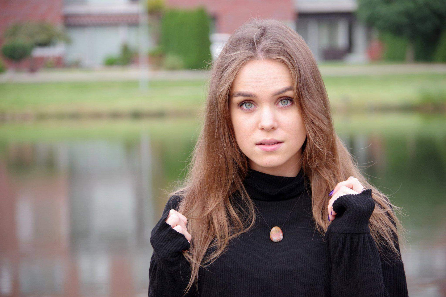 Crazy lace agate pendant – Drop