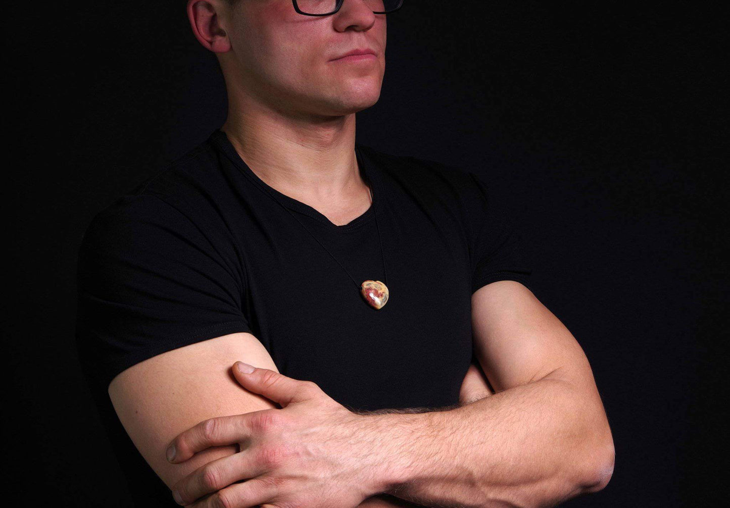 Crazy lace agate pendant – Heart