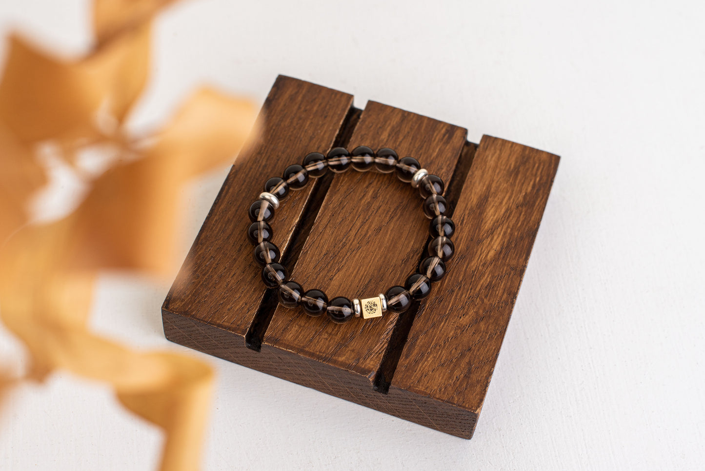 Smoky quartz bracelet – 925 silver - 8mm - www.Crystals.eu