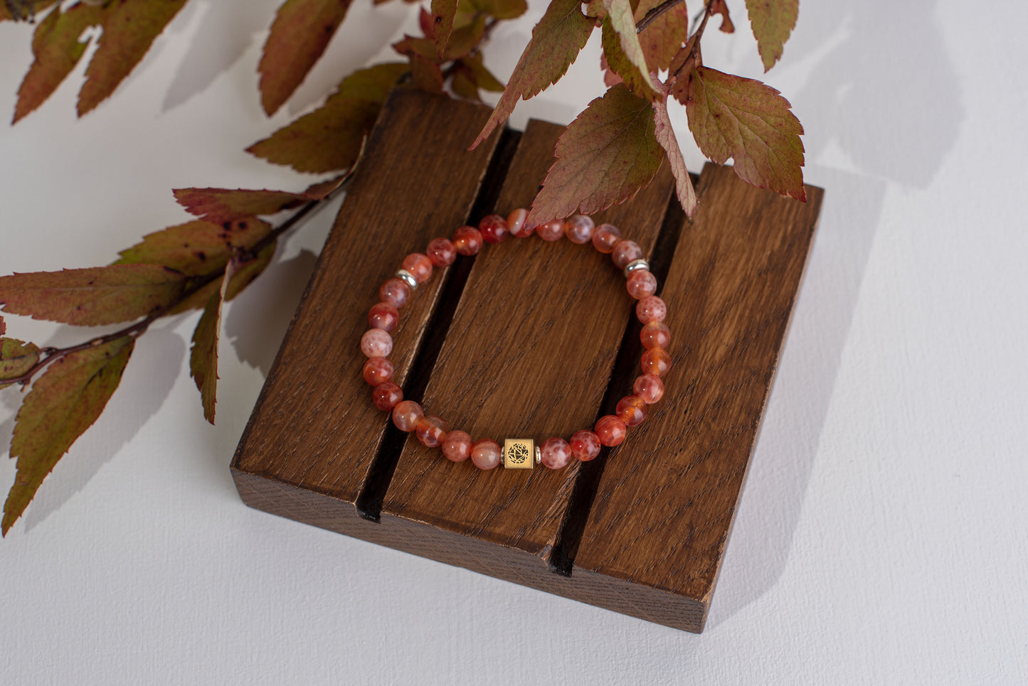 Fire quartz bracelet – 925 silver - 6mm - www.Crystals.eu