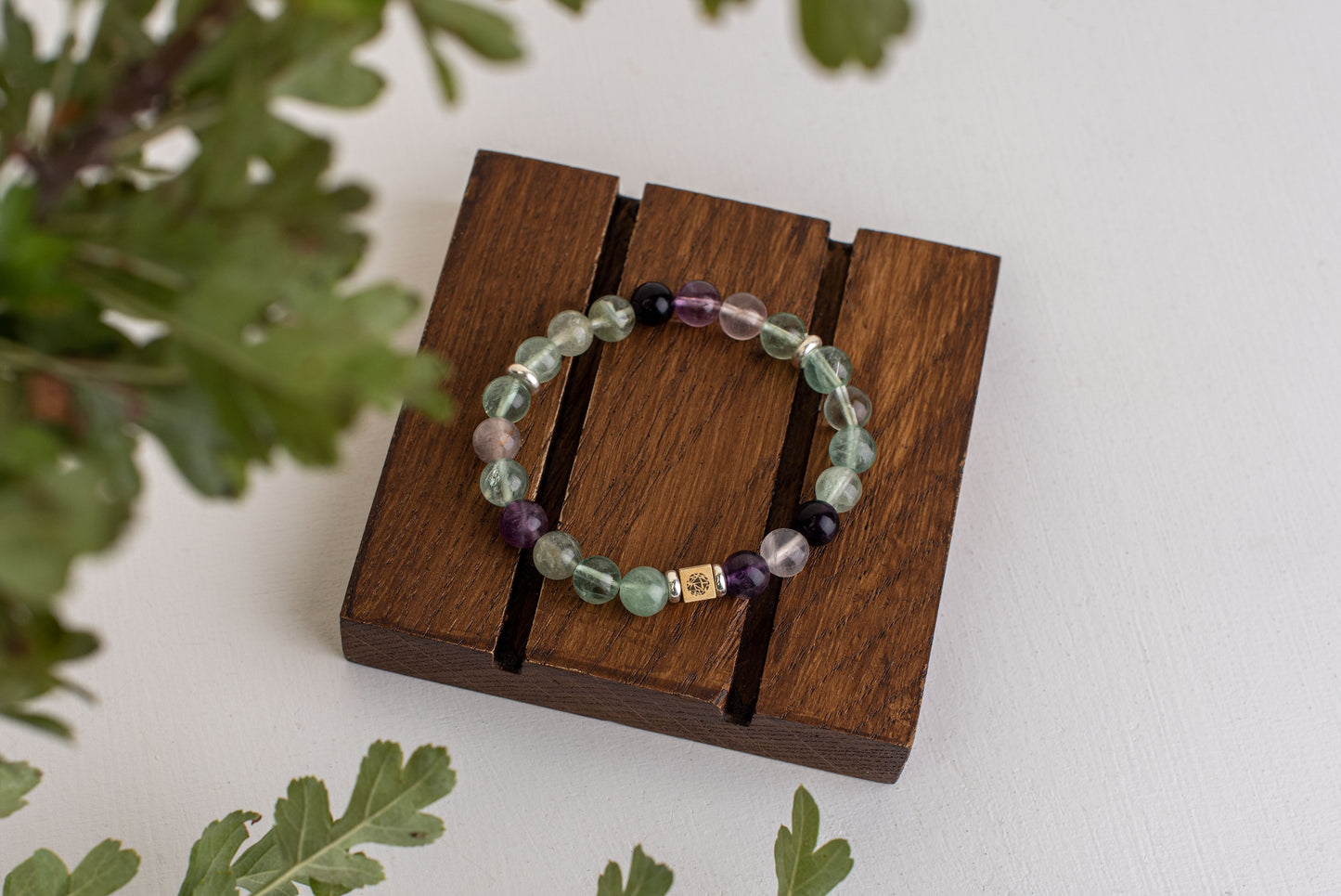 Fluorite bracelet – 925 silver - 8mm - www.Crystals.eu