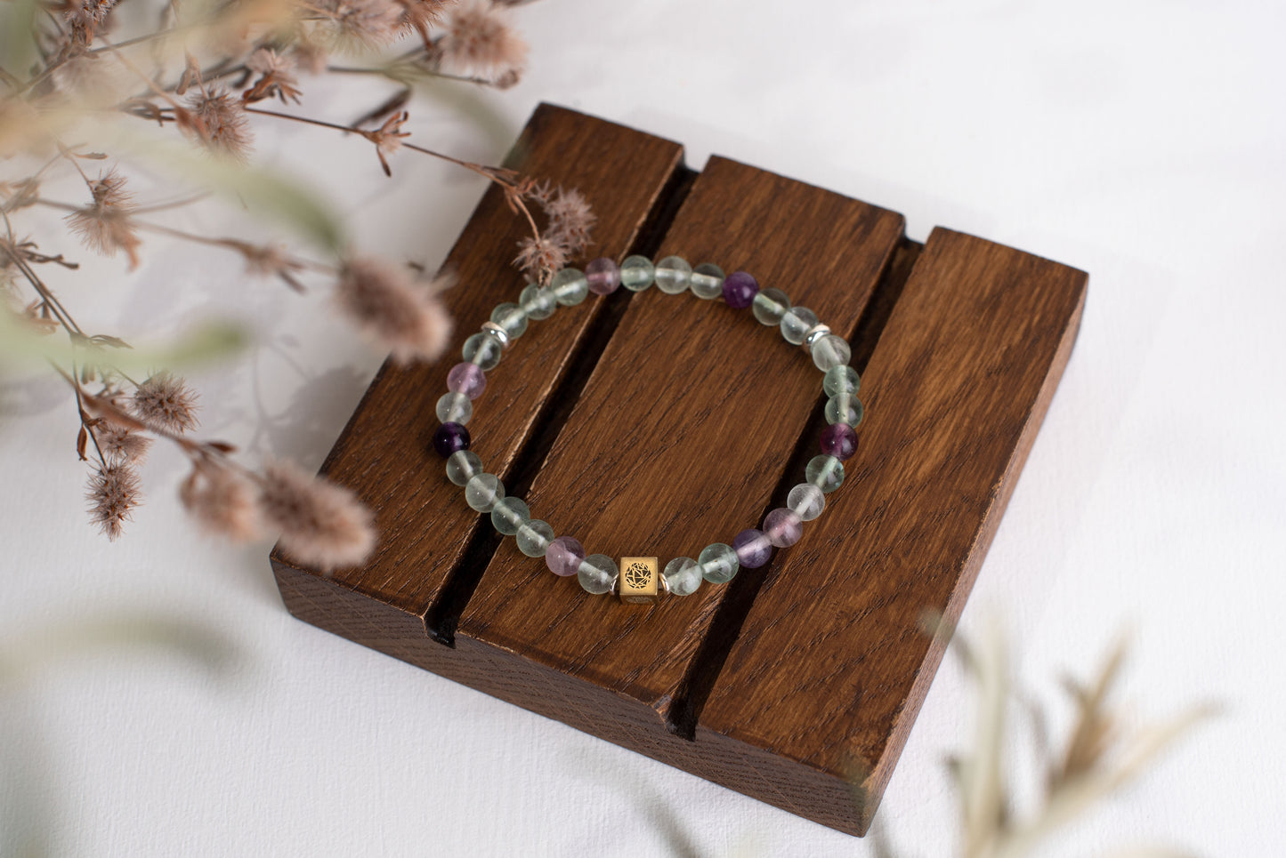 Fluorite bracelet – 925 silver - 6mm - www.Crystals.eu