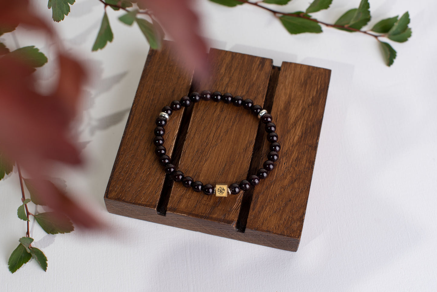 Garnet bracelet – 925 silver - 6mm - www.Crystals.eu