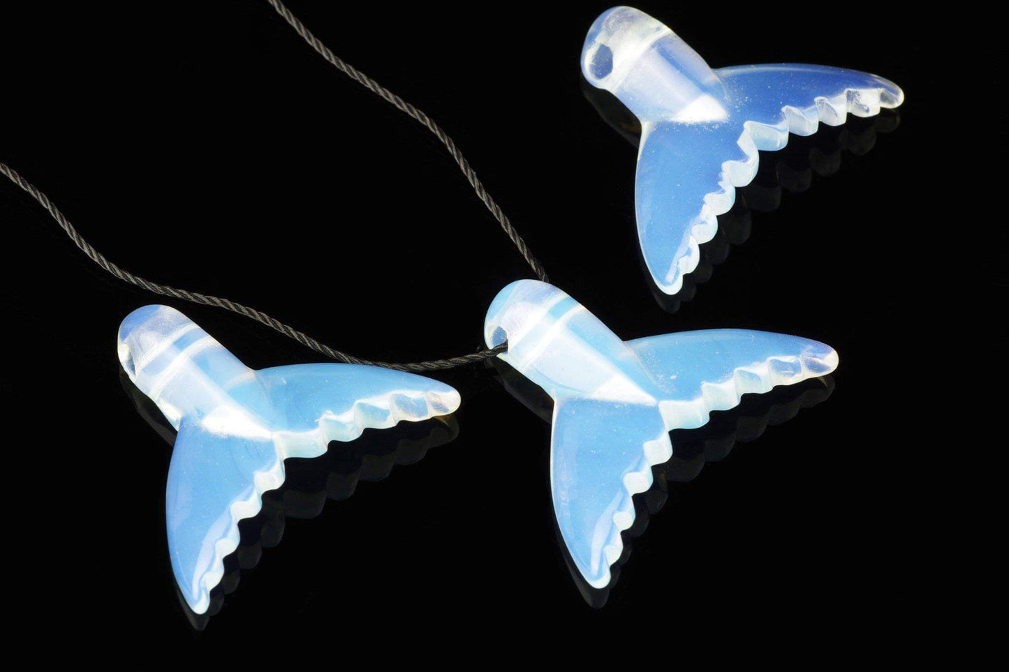 Glass opal pendant – Dolphin tail