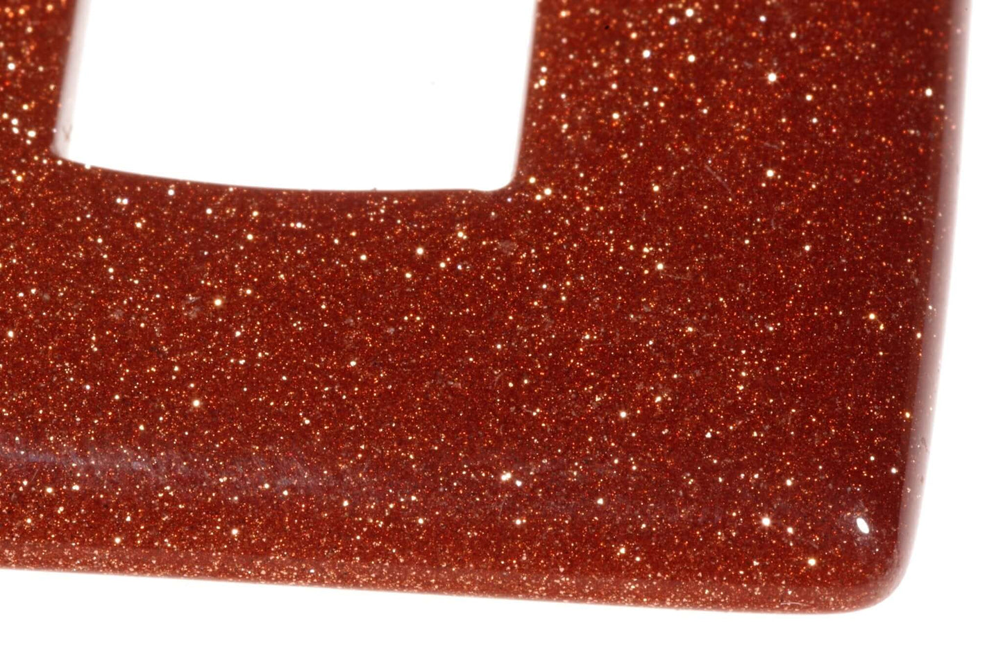 Goldstone pendant – Square Donut 28mm
