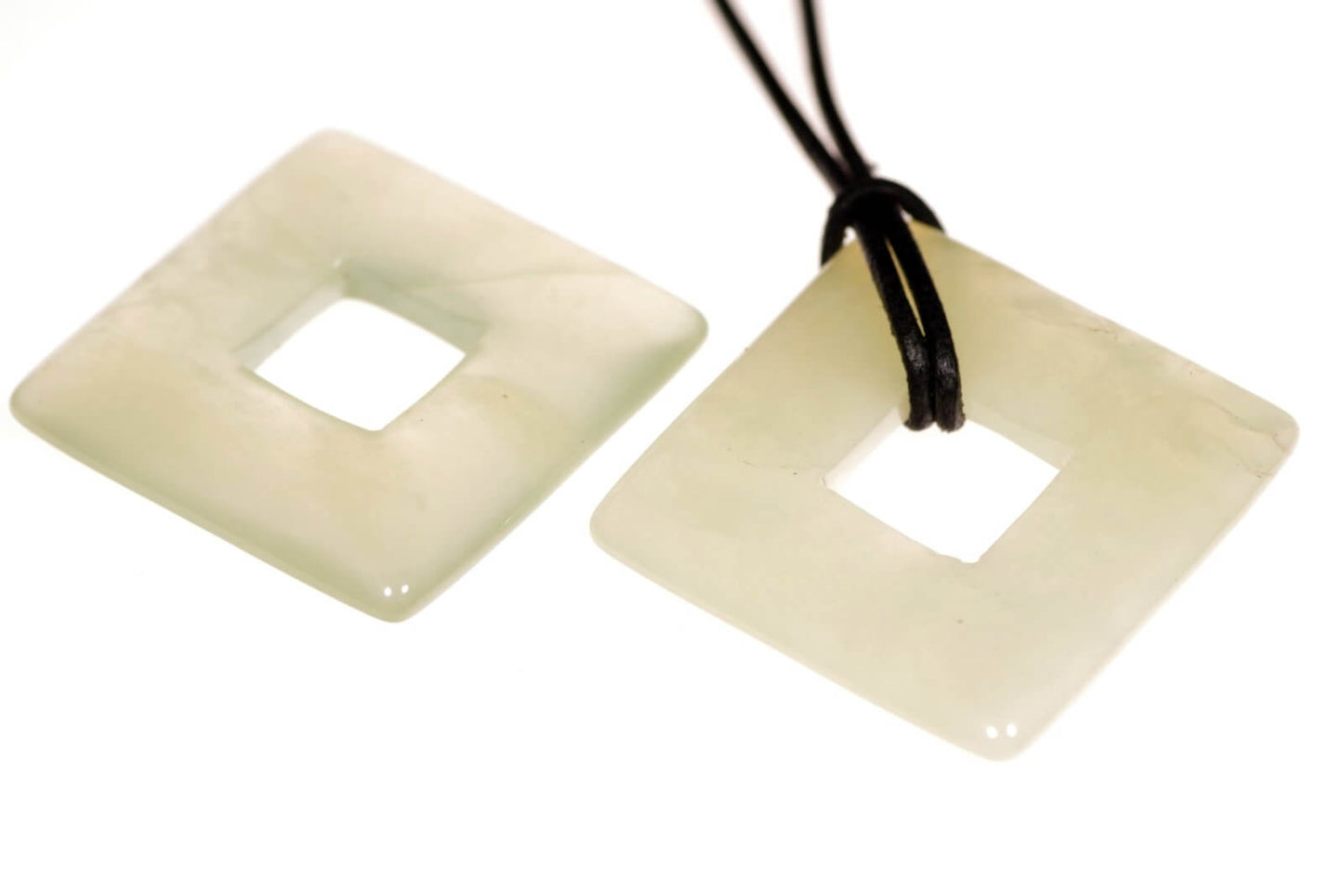 Jade pendant – Square Donut 35mm