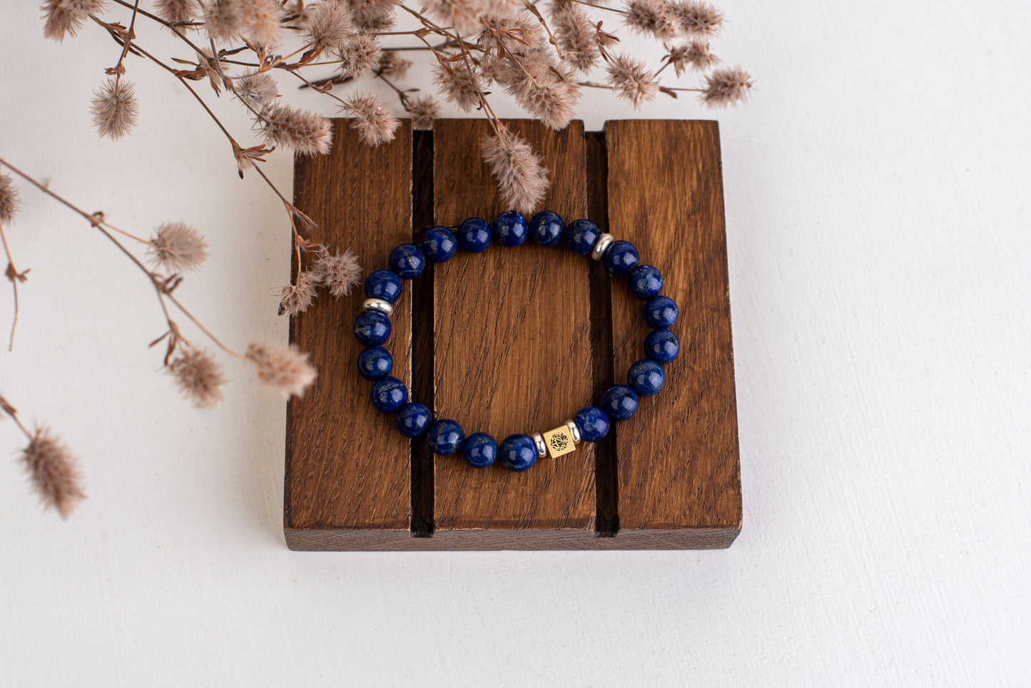 Lapis lazuli bracelet – 925 silver - 8mm - www.Crystals.eu