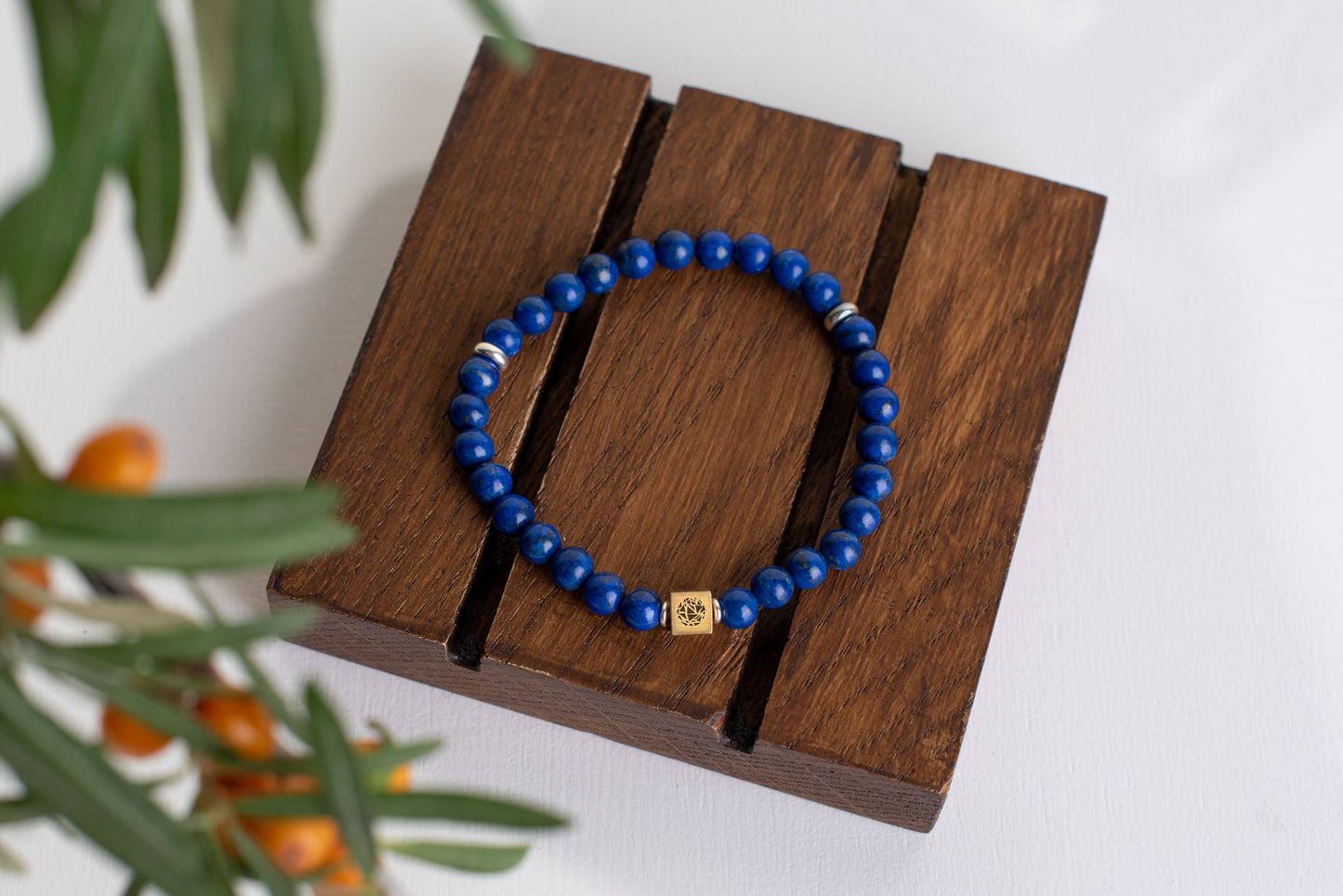 Lapis lazuli bracelet – 925 silver - 6mm - www.Crystals.eu