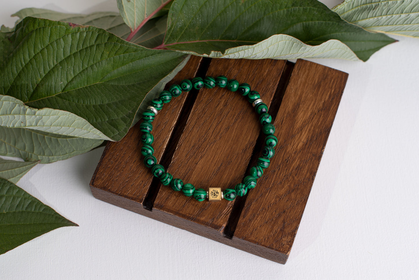 Malachite bracelet – 925 silver - 6mm - www.Crystals.eu
