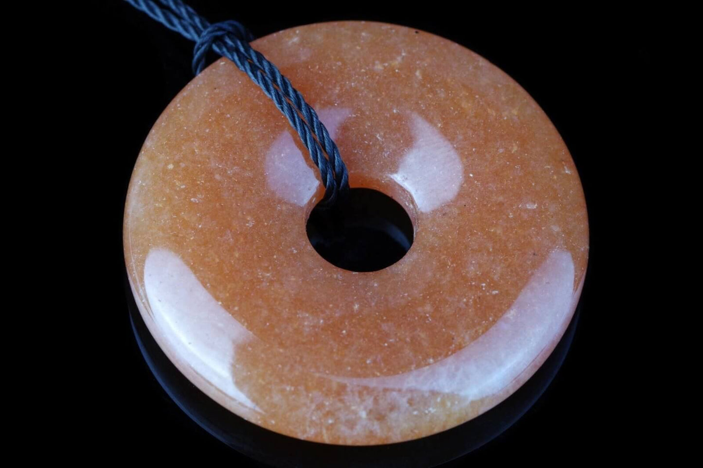 Red aventurine pendant – Donut 30mm