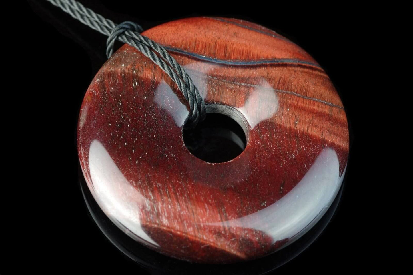 Red Tiger eye pendant – Donut 30mm