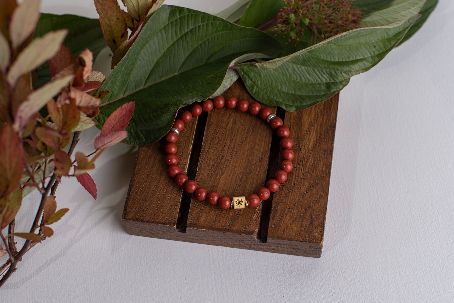 Red jasper bracelet – 925 silver - 6mm - www.Crystals.eu