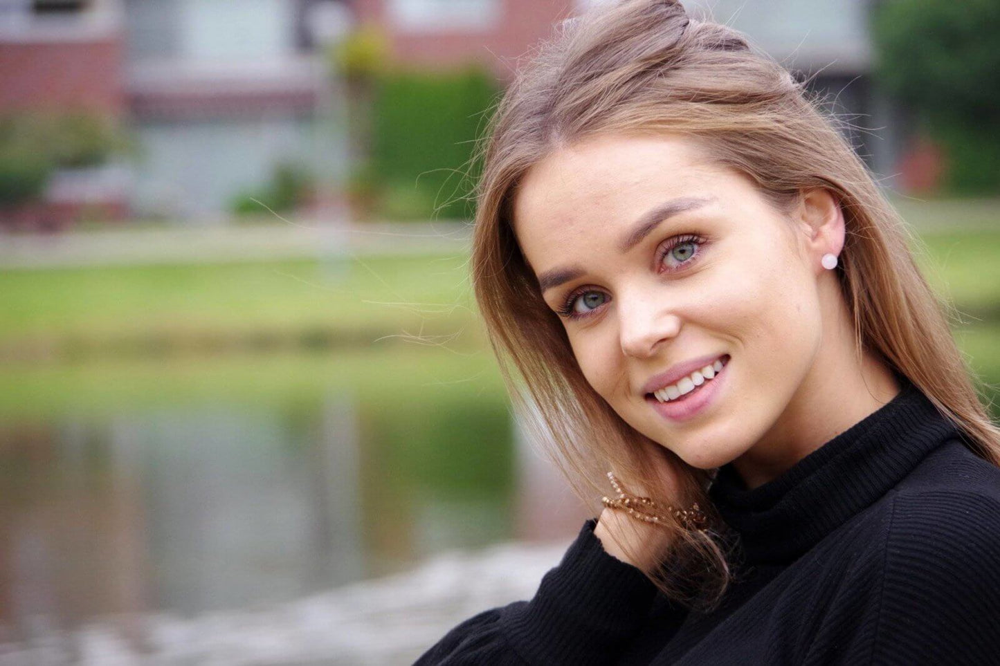 Rose quartz earrings – 8mm