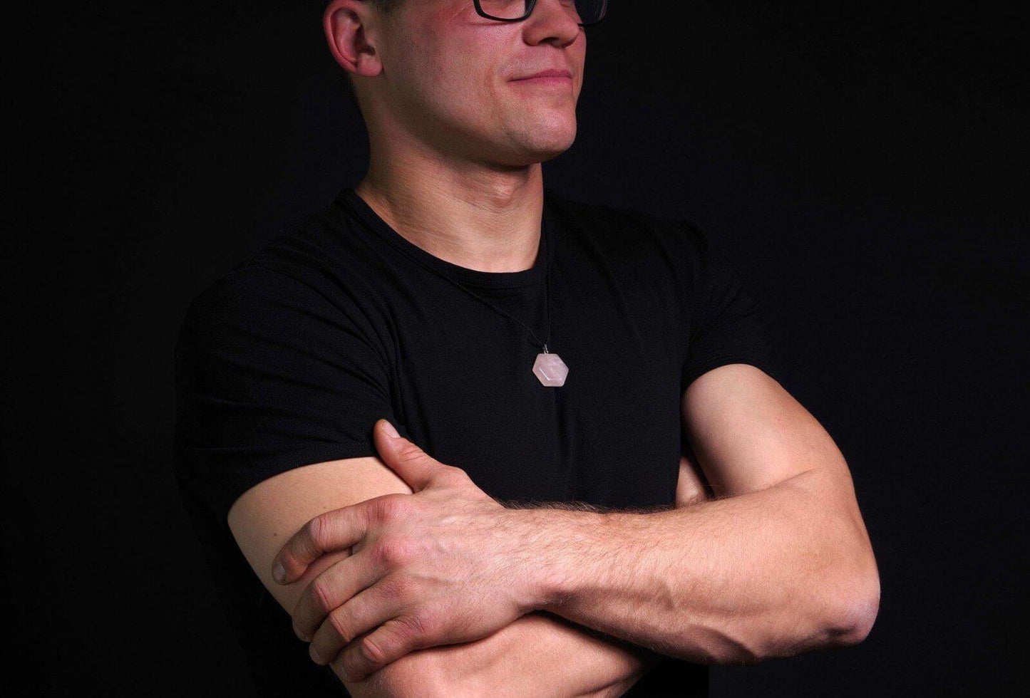 Rose Quartz pendant – Hexagon