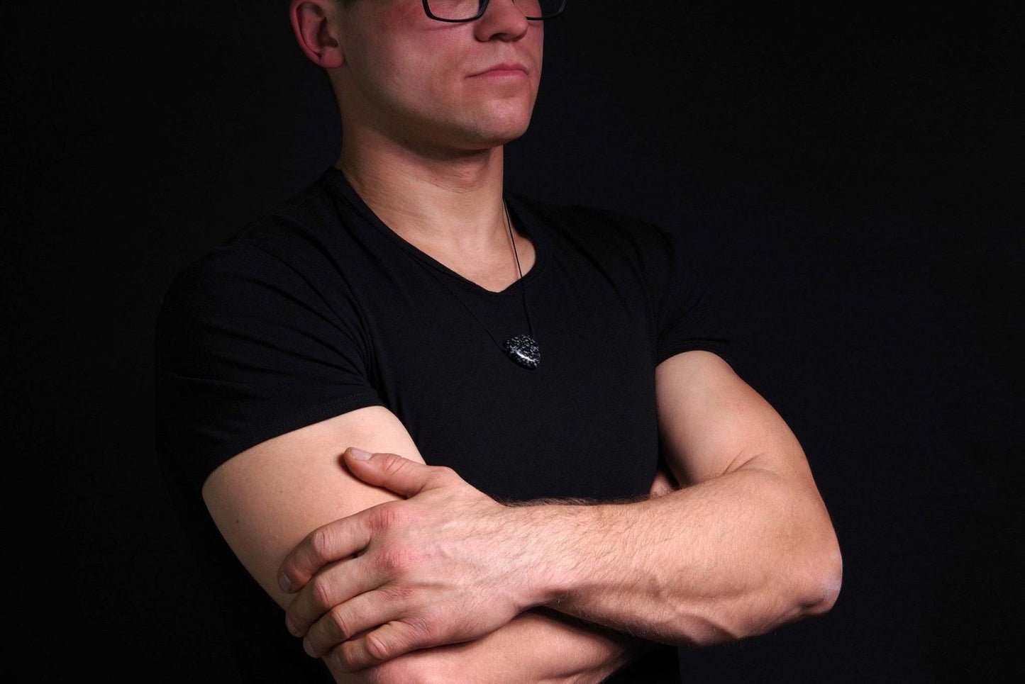 Snowflake obsidian pendant – Heart