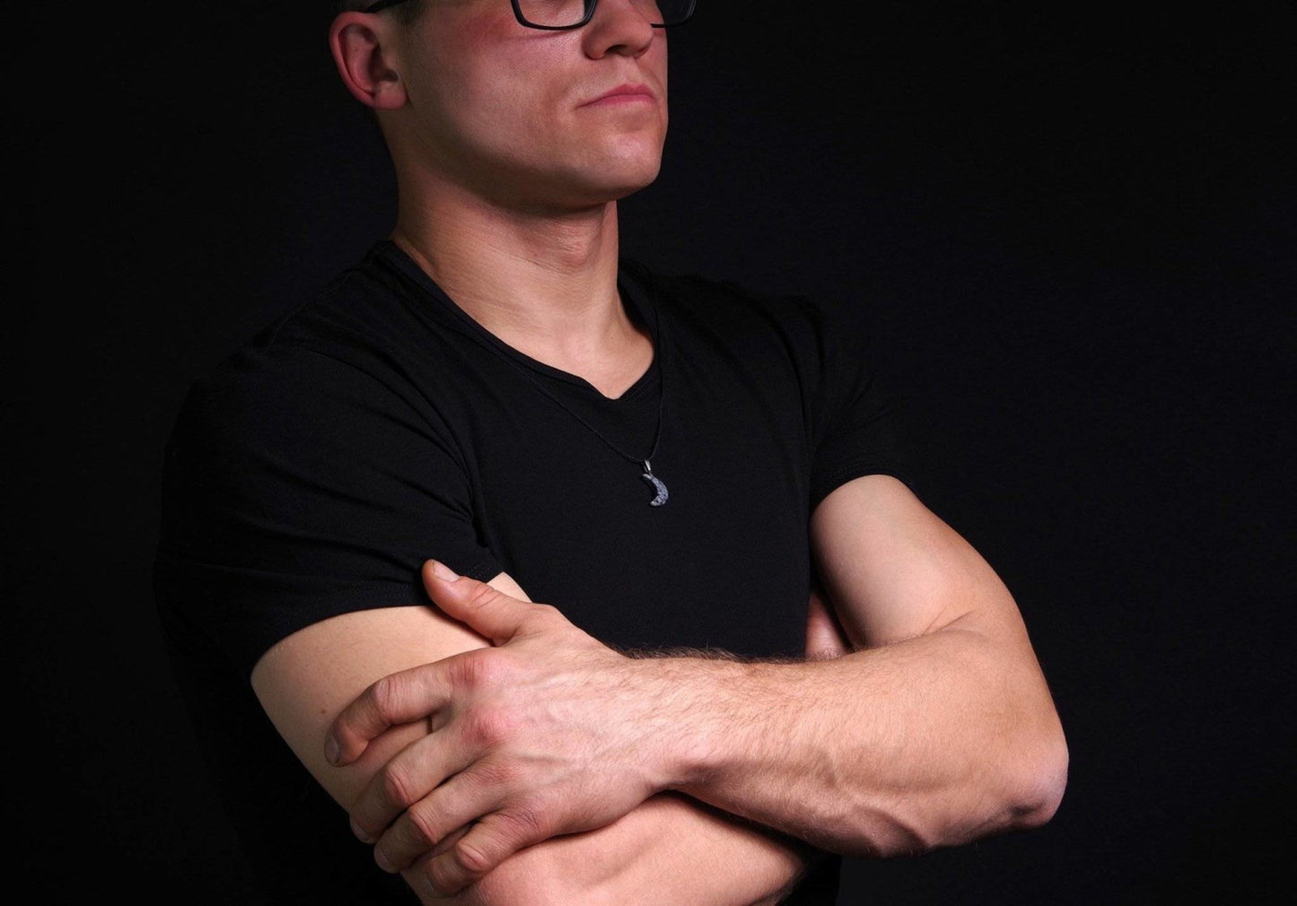 Snowflake obsidian pendant – Moon