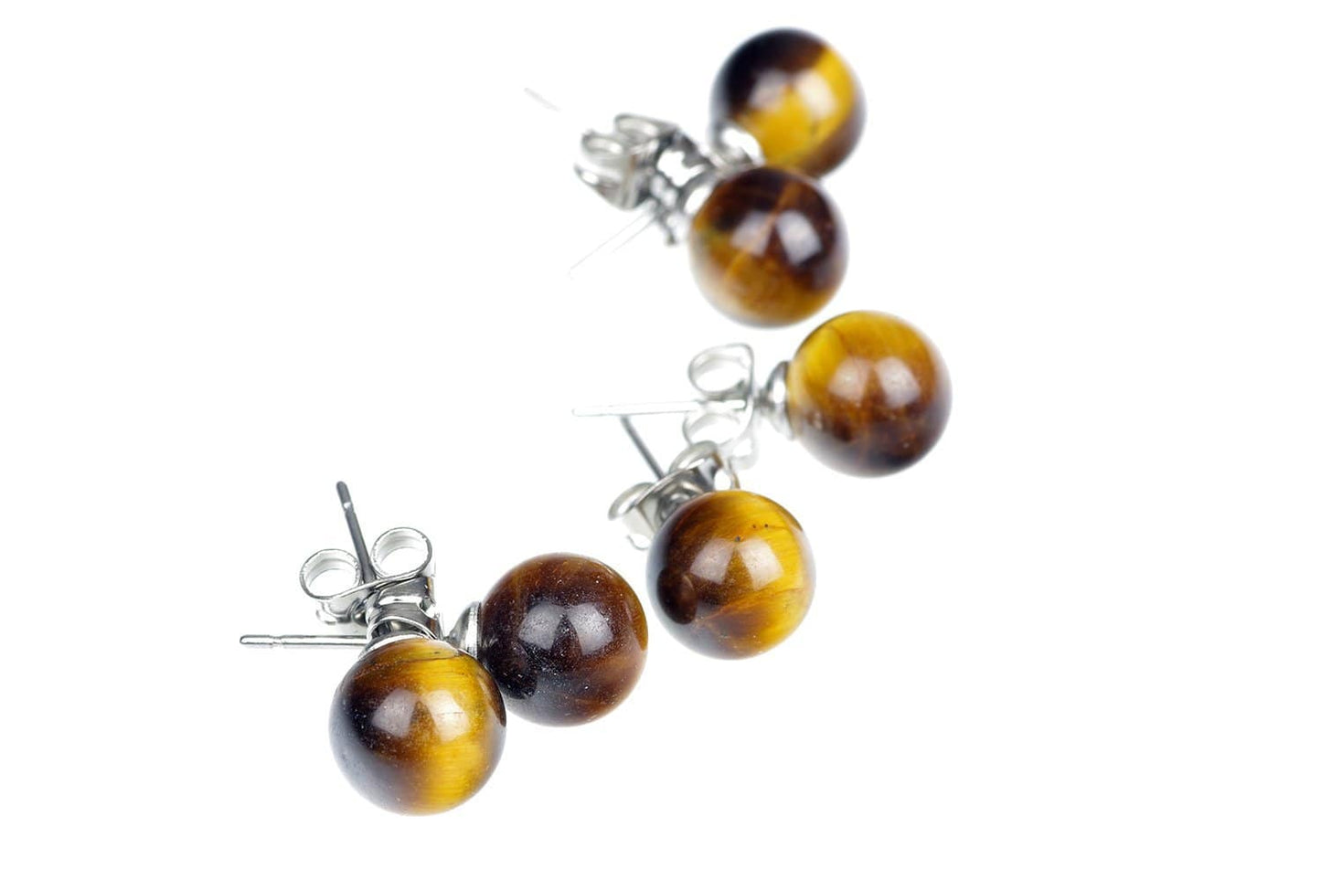 Tiger eye earrings - 8mm
