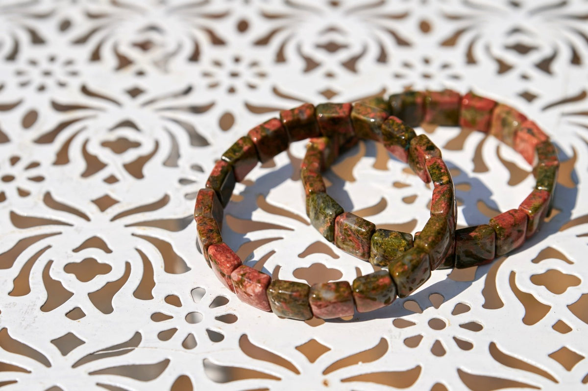 Unakite bracelet – Square