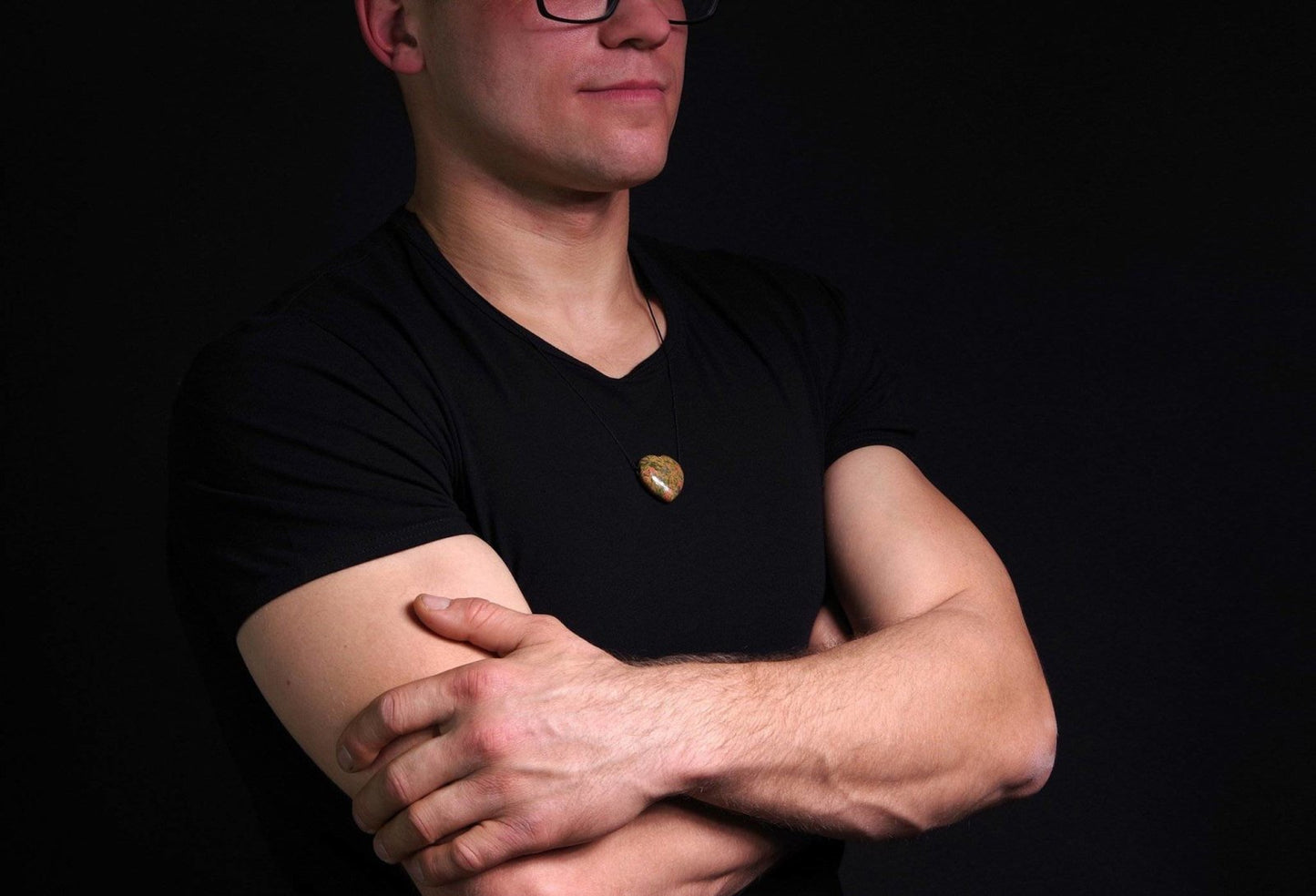 Unakite pendant – Heart