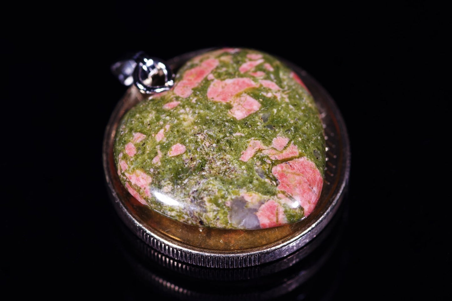 Unakite pendant – Heart