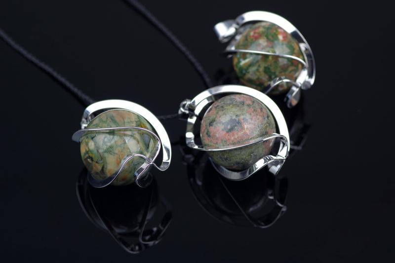 Unakite pendant sphere – 20mm