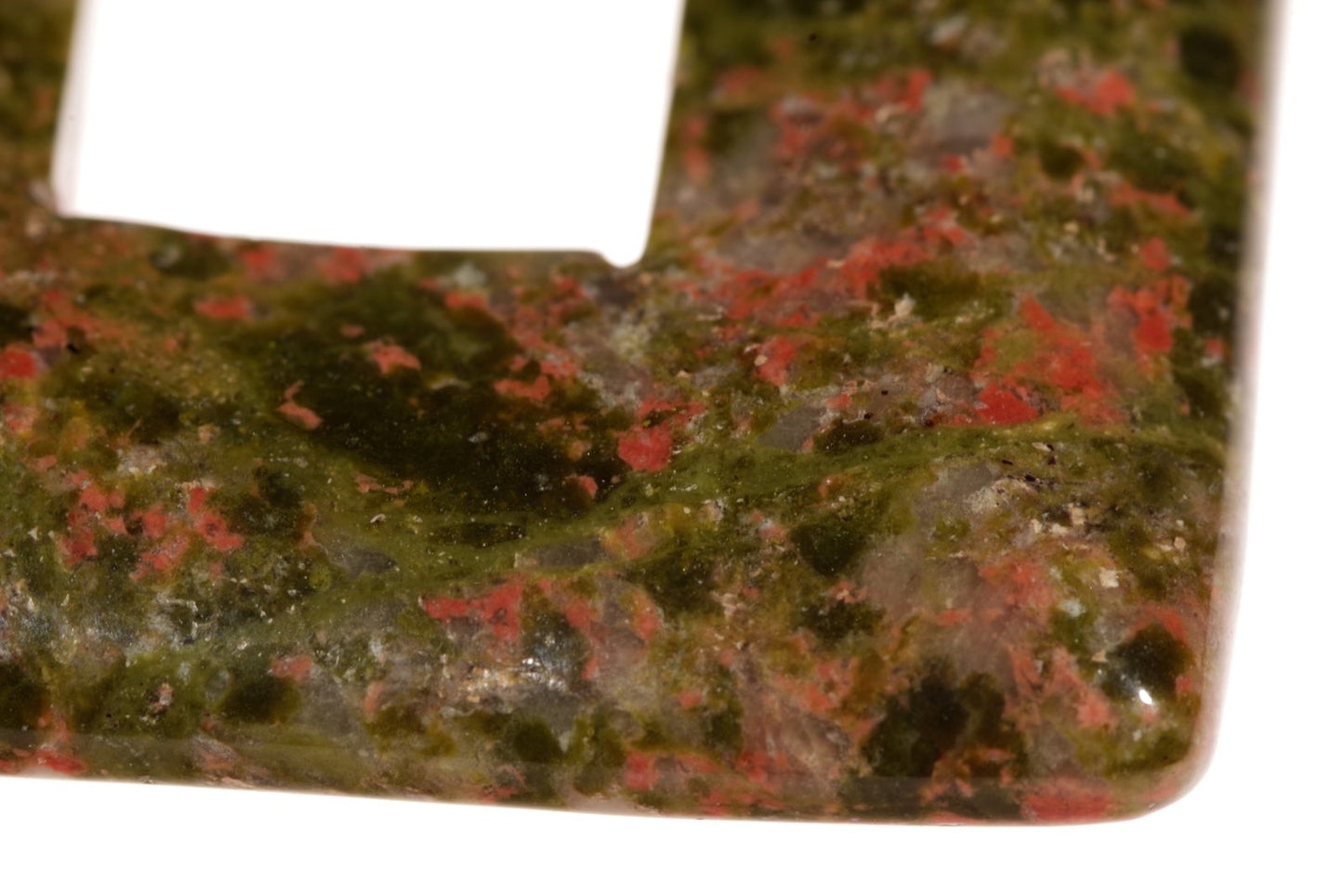 Unakite pendant – Square Donut 35mm