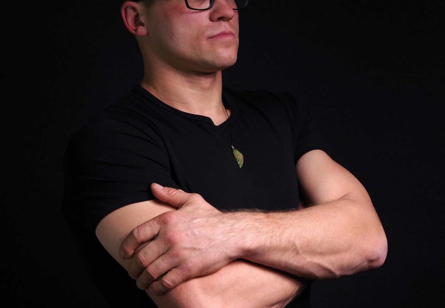 Unakite pendant – Wing