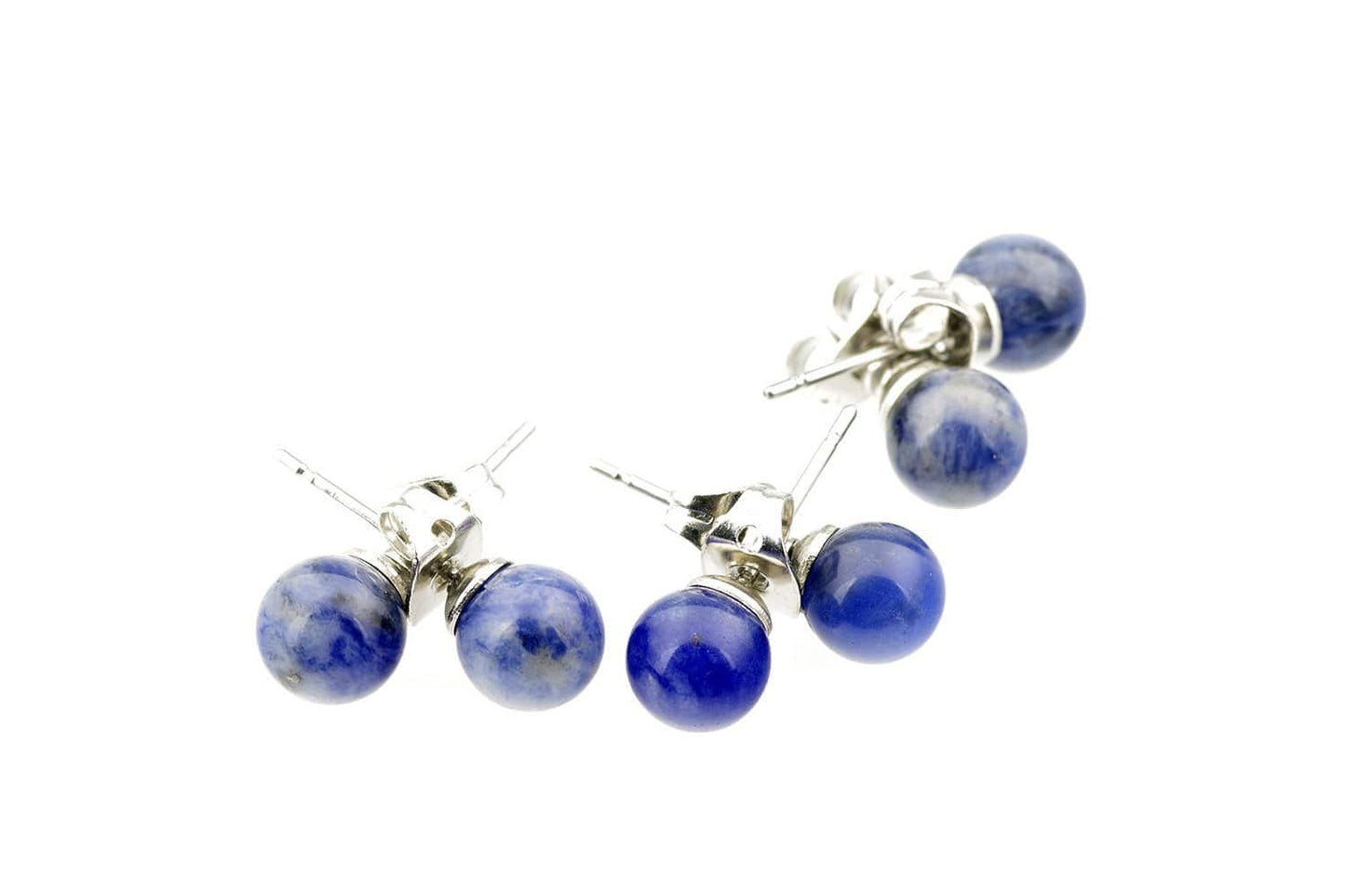 Sodalite earrings – 6mm - www.Crystals.eu