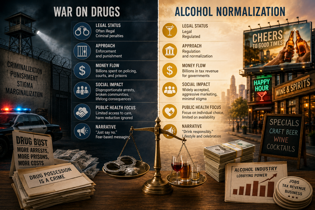 Fight on Drugs vs. Alcohol Normalization