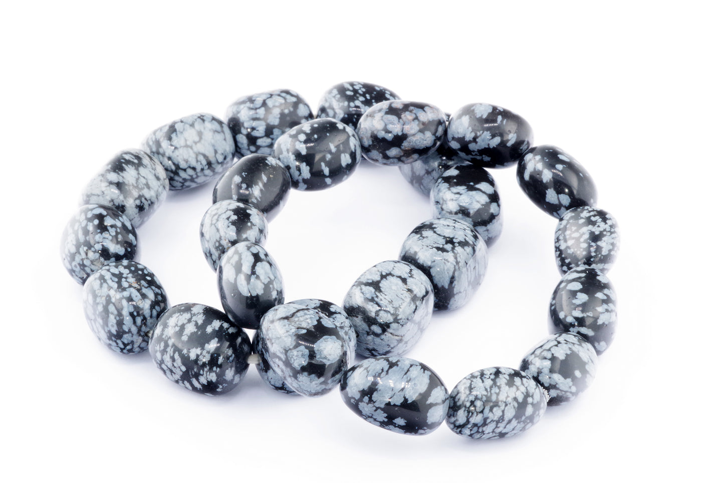 Sneeuwvlok obsidiaan armband – Edelsteen