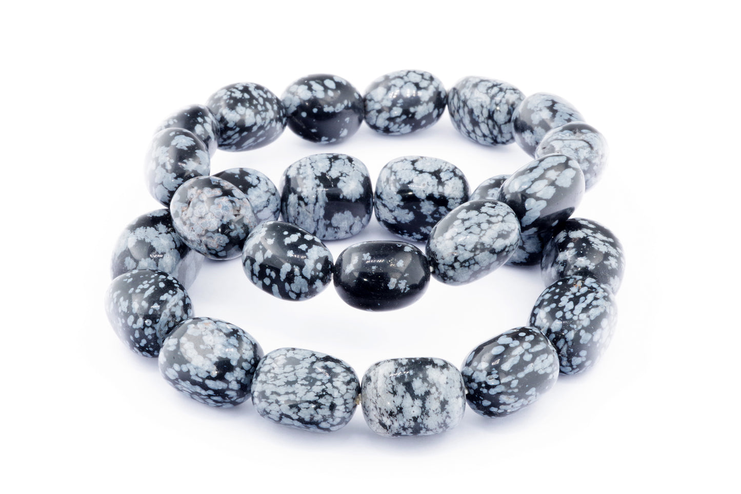 Sneeuwvlok obsidiaan armband – Edelsteen