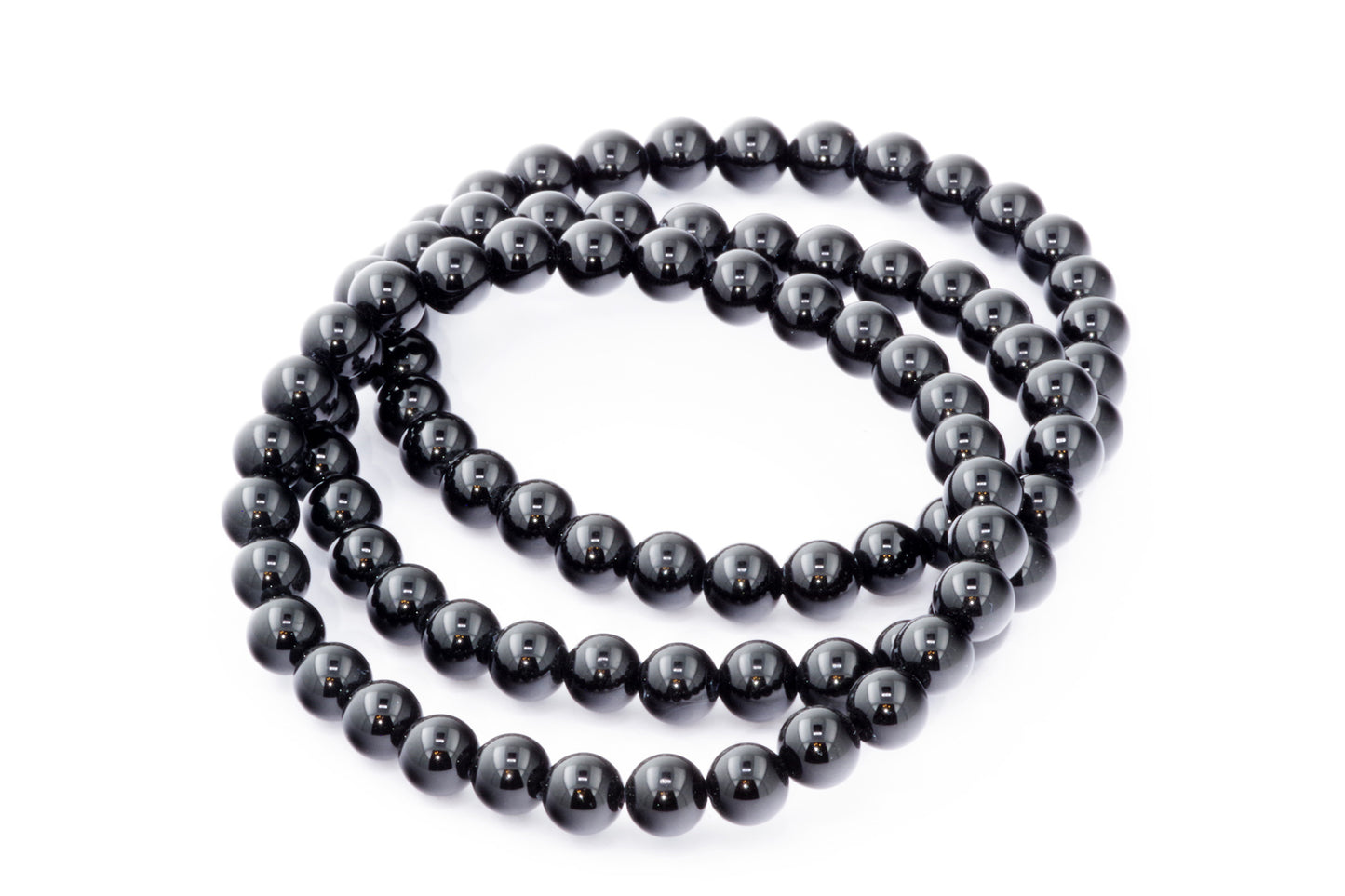 Náramek z černého onyxu – stříbro 925 – 6 mm