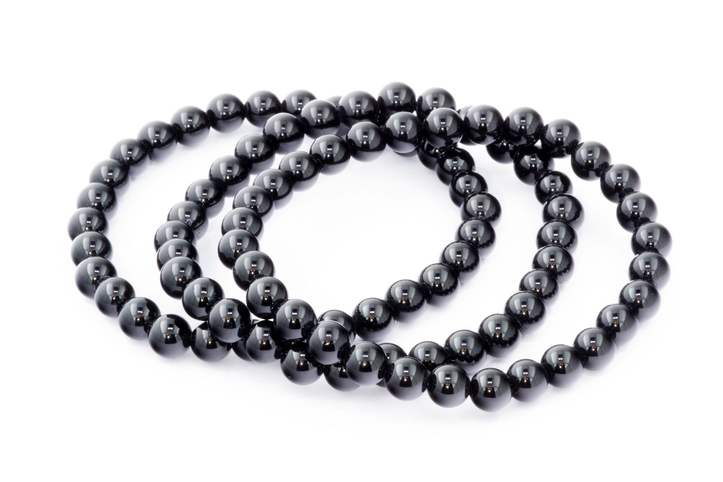 Bracelet onyx noir – Argent 925 - 6mm