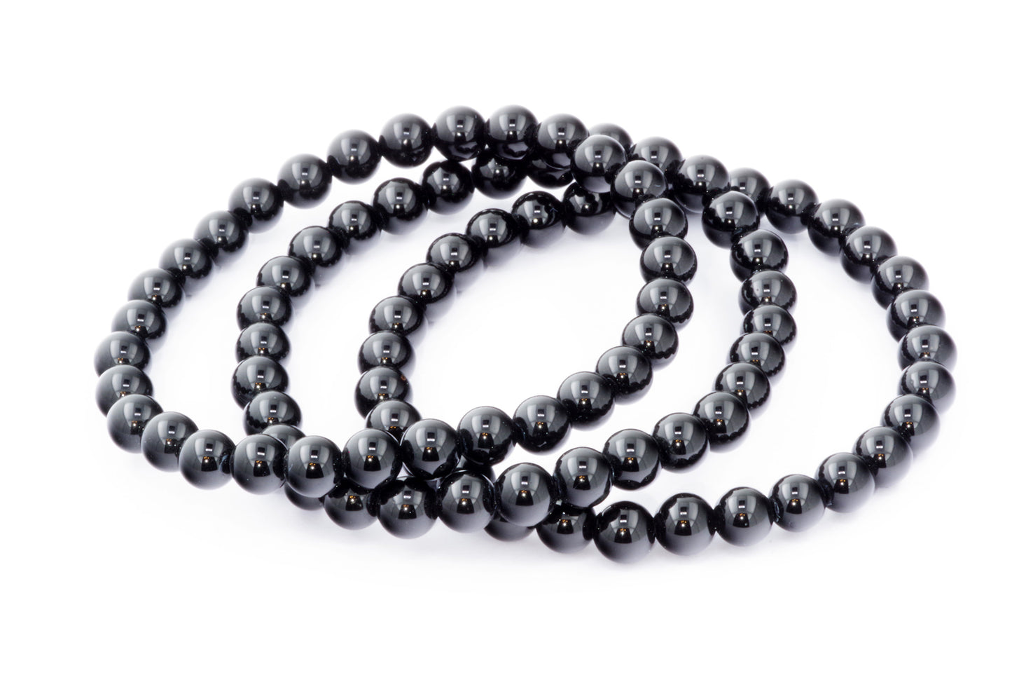 Náramek z černého onyxu – stříbro 925 – 6 mm