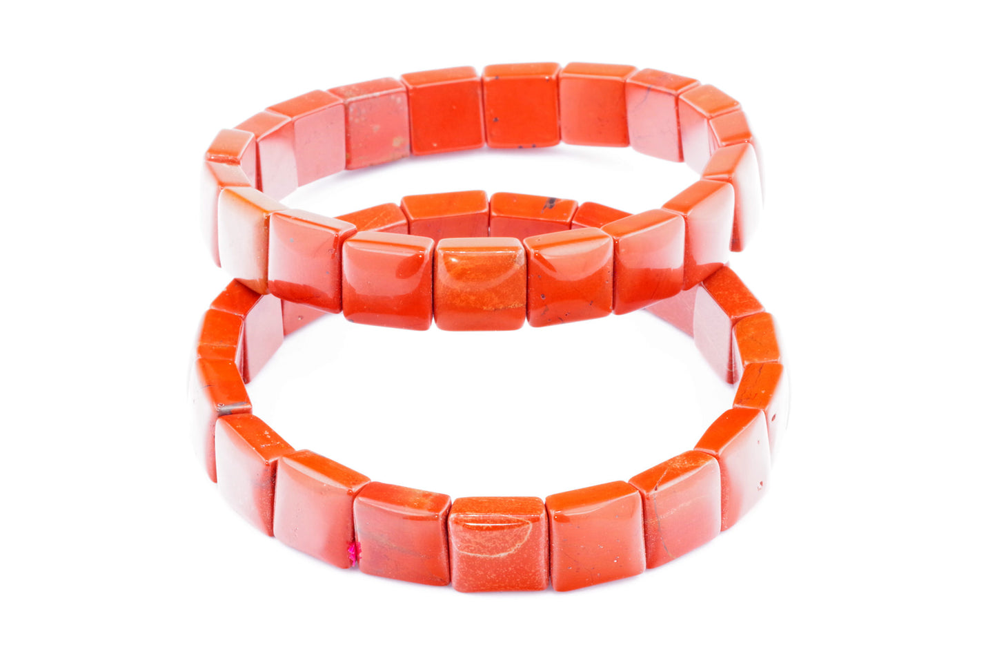 Armband aus rotem Jaspis – quadratisch
