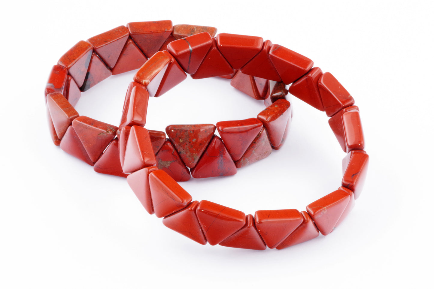 Röd Jaspis armband – Triangel