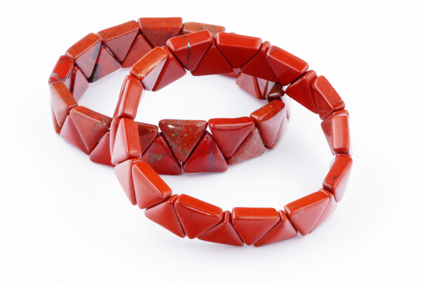 Röd Jaspis armband – Triangel