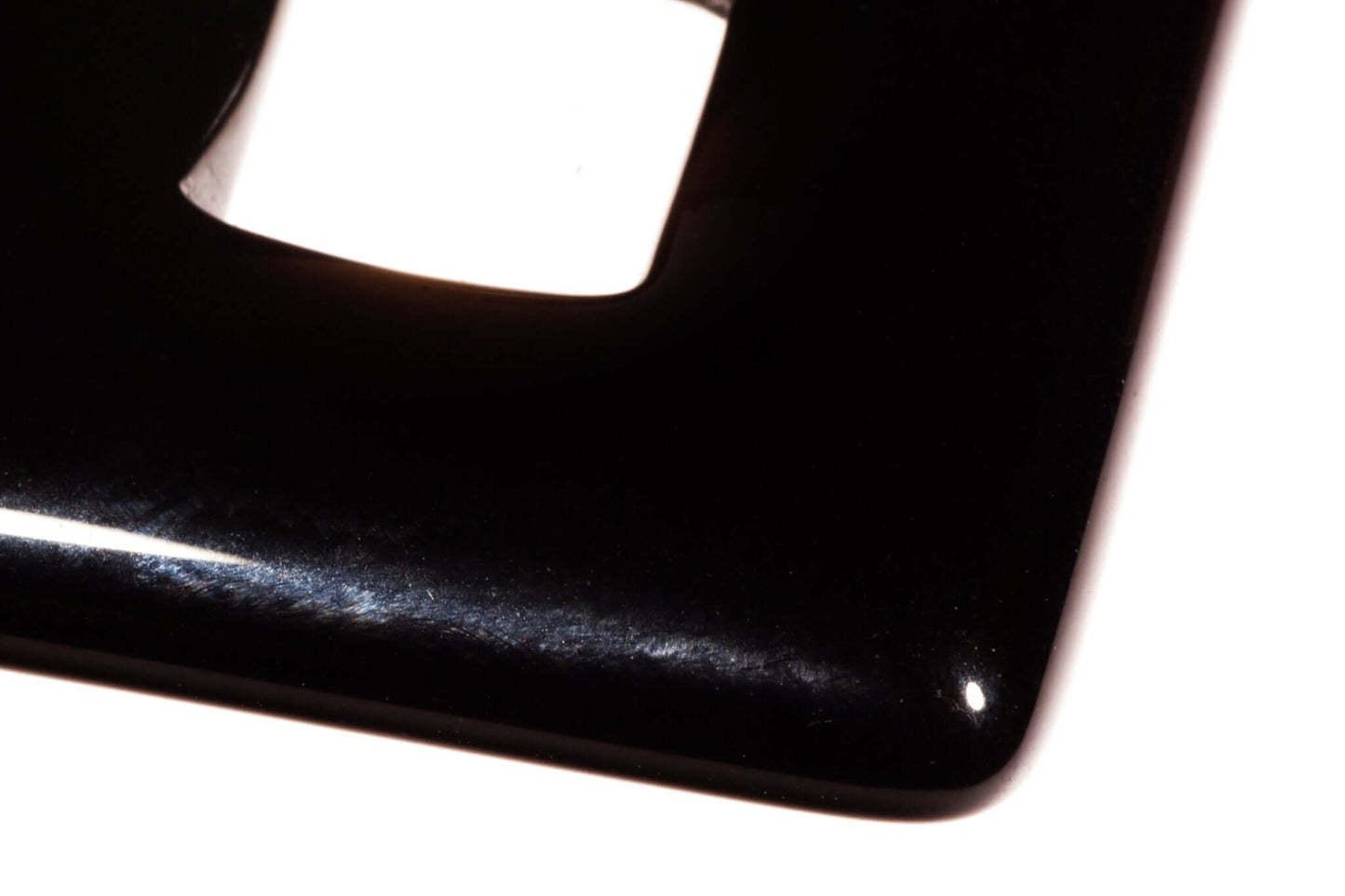 Black onyx pendant – Square Donut 28mm