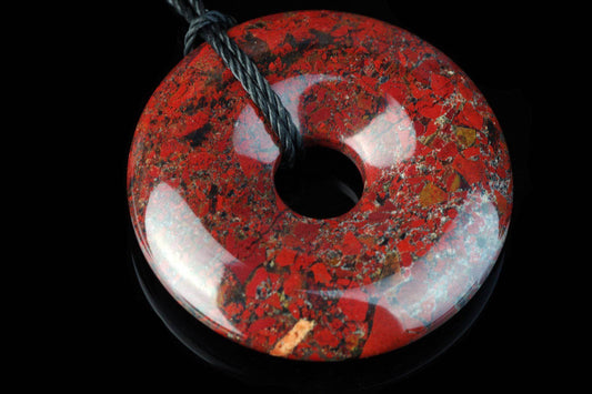 Brecciated jasper pendant – Donut 30mm