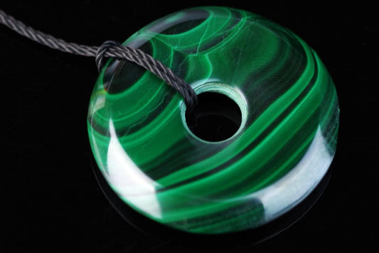 Malachite pendant – Donut 30mm