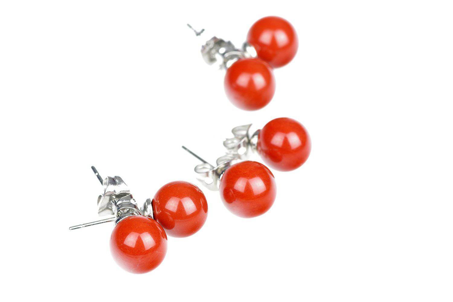 Red jasper earrings – 8mm